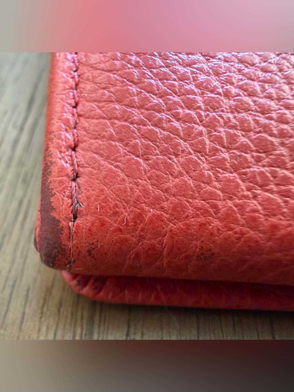 Longchamp Red Leather Continental Wallet — image 8 of 8
